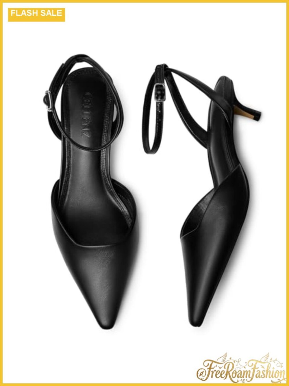 Women's Kitten Heel Pumps 2 Inch Closed Toe Faux Leather Comfortable